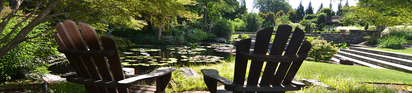 Benches on the campus of Duke University.