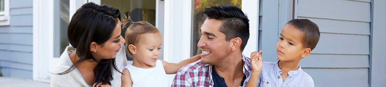 Family on a porch