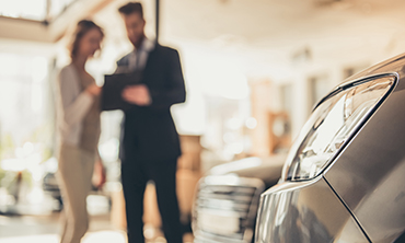 Lady buying a new car